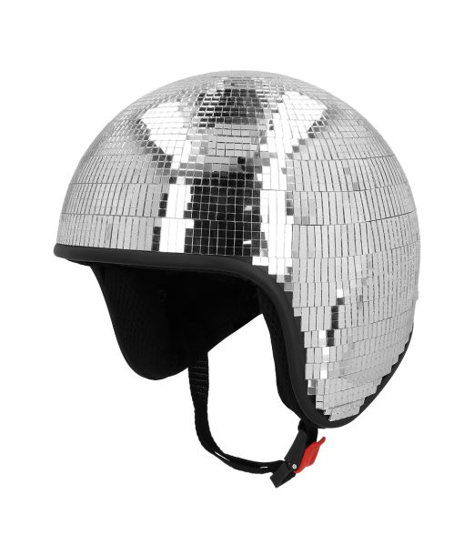 Sølv diskokugle hjelm