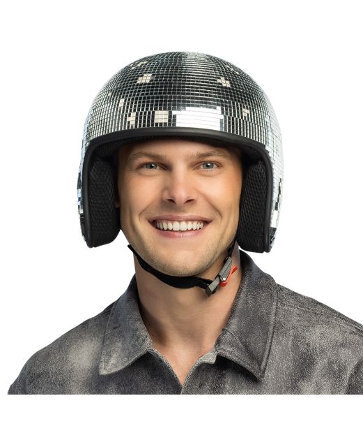 Sølv diskokugle hjelm