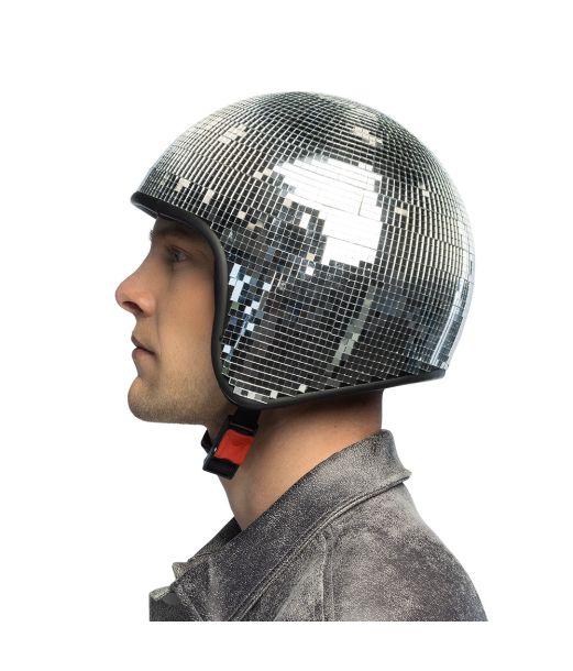 Sølv diskokugle hjelm