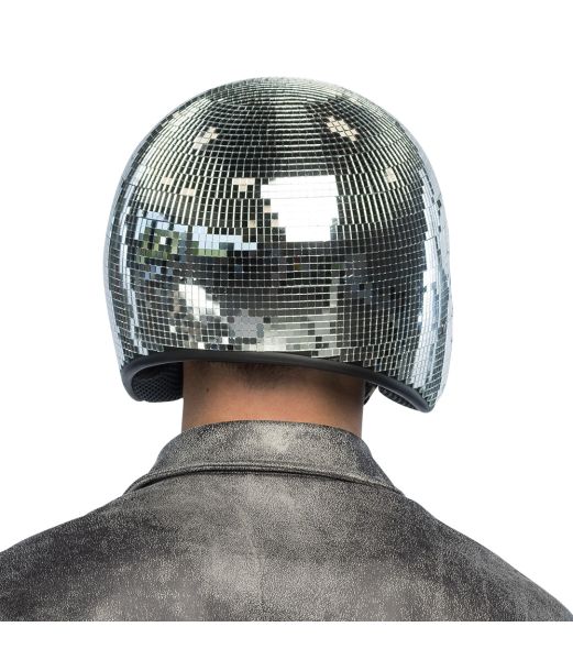 Sølv diskokugle hjelm