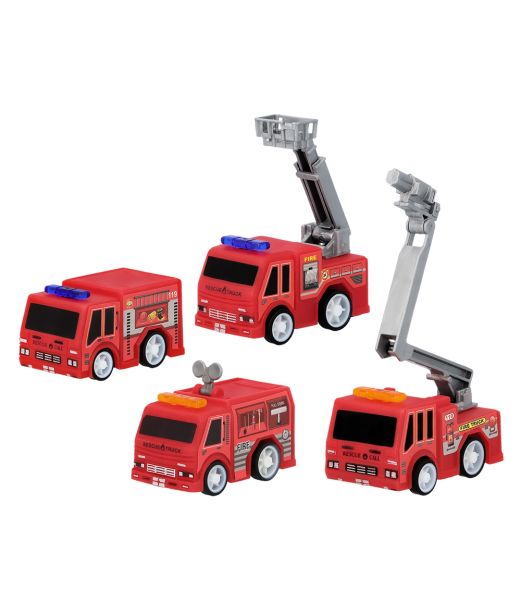 Små legetøj brandbiler, 4 stk