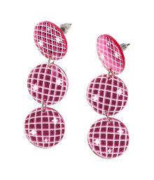 Pink diskokugle øreringe