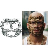 Thug life ansigtstatovering 30x13 cm