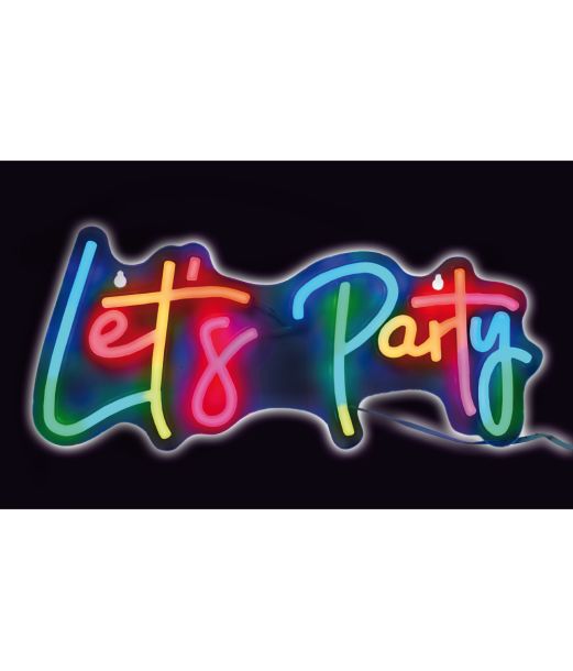 LED Lets Party skilt 41x18x1,6 cm