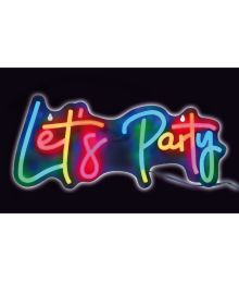 LED Lets Party skilt 41x18x1,6 cm