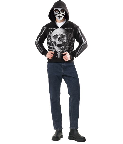 Skelet hoodie med maske