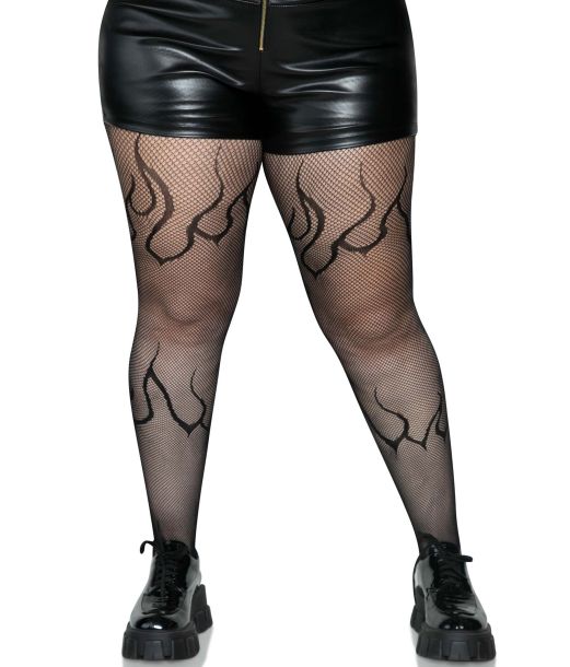 Flamme netstrømpebukser, plus size