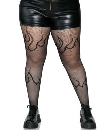 Flamme netstrømpebukser, plus size