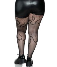 Flamme netstrømpebukser, plus size