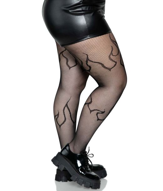 Flamme netstrømpebukser, plus size