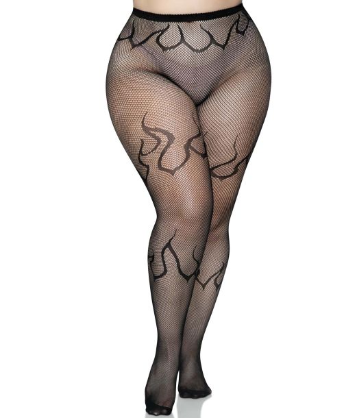 Flamme netstrømpebukser, plus size