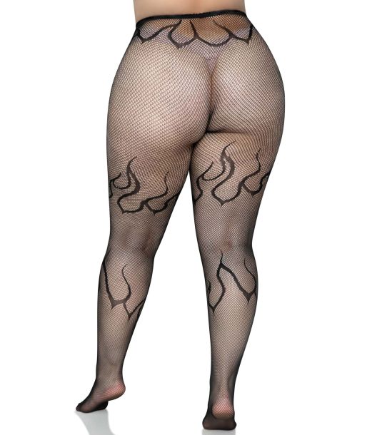 Flamme netstrømpebukser, plus size