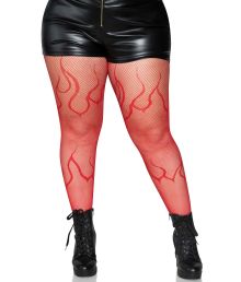 Flamme netstrømpebukser, plus size