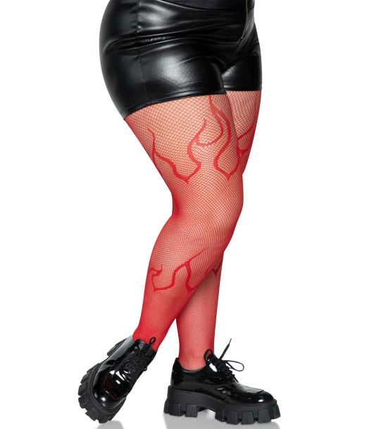 Flamme netstrømpebukser, plus size