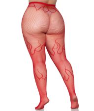 Flamme netstrømpebukser, plus size