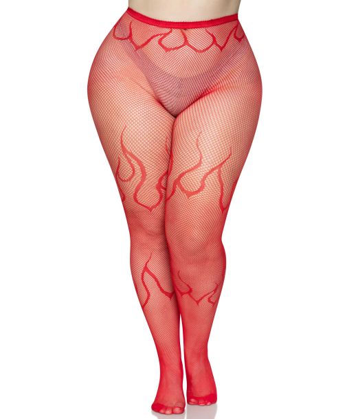 Flamme netstrømpebukser, plus size