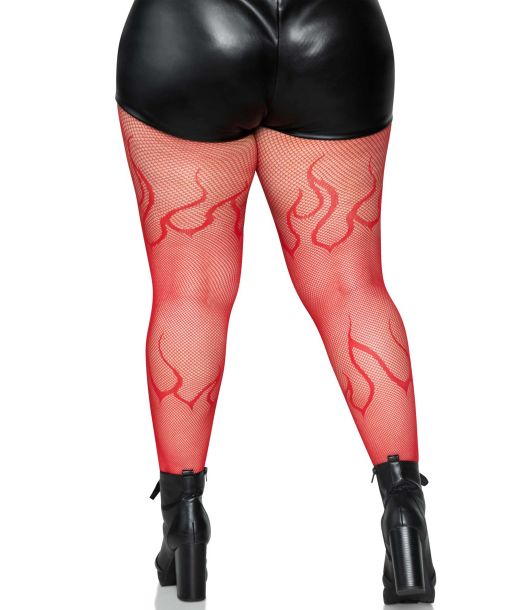 Flamme netstrømpebukser, plus size