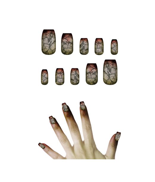 Falske zombie negle, 12 stk