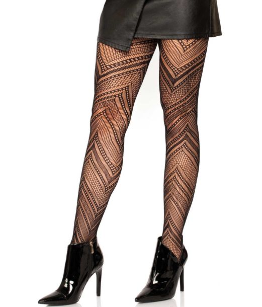 Chevron netstrømpebukser