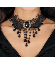 Gotisk choker med sort sten