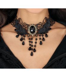 Gotisk choker med sort sten