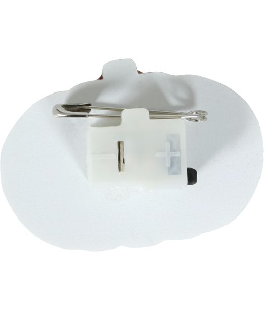Græskar broche med lys, 4,5 cm