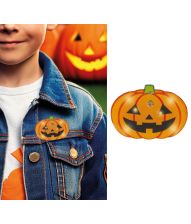 Græskar broche med lys, 4,5 cm