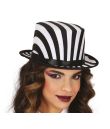 Sort og hvid stribet hat