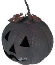 Metal græskar sort/rød 20 cm