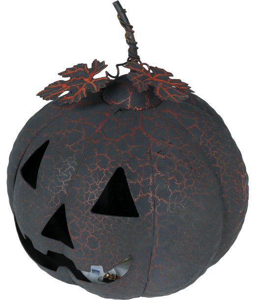 Metal græskar sort/rød 20 cm