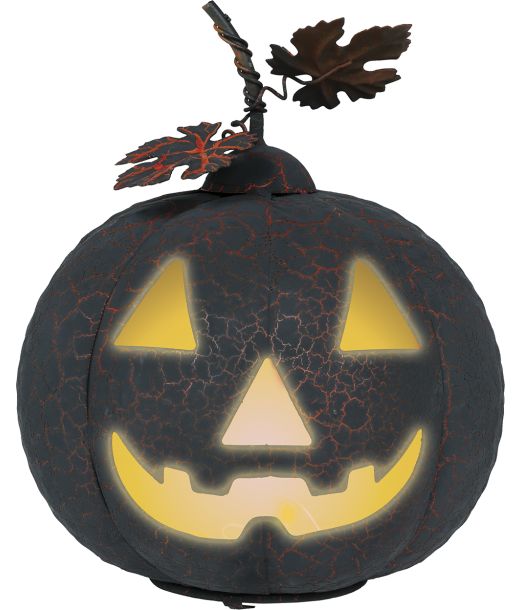 Metal græskar sort/rød 20 cm