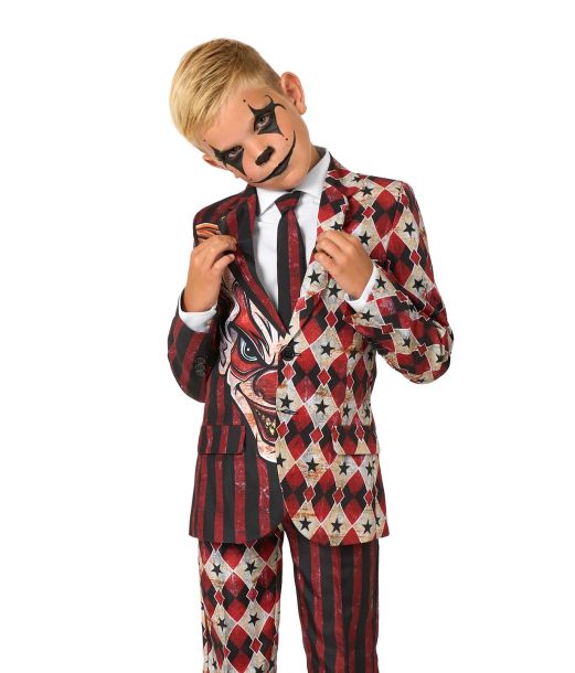 Scary red Clown jakkesæt til drenge