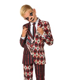 Scary red Clown jakkesæt til drenge