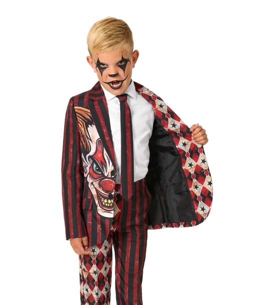 Scary red Clown jakkesæt til drenge