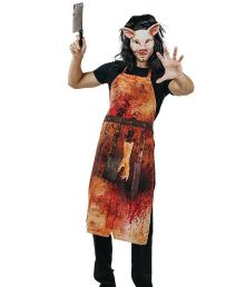 Slagterforklæde med grisemaske Slagterforklæde med grisemaske