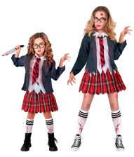 Zombie skolepige kostume