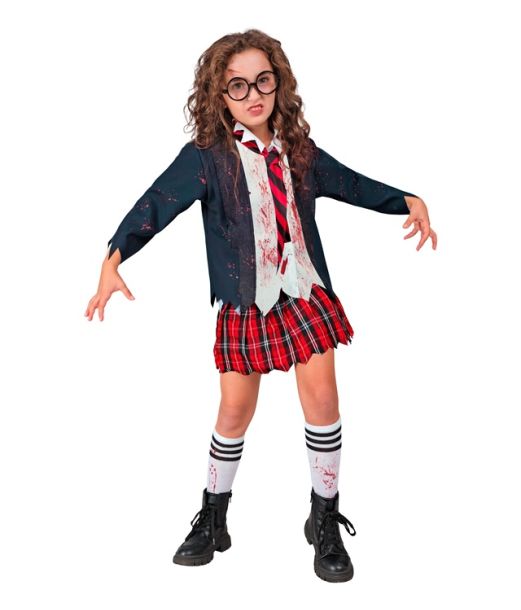 Zombie skolepige kostume