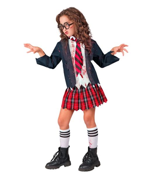 Zombie skolepige kostume