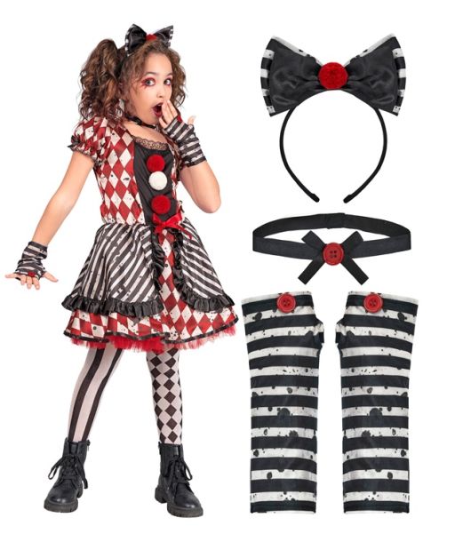 Harlekin dukke kostume
