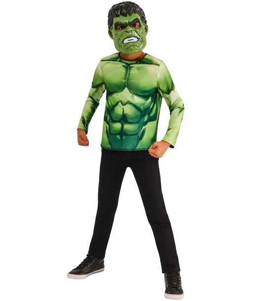 Hulk kostume, vendebart rødt og grønt