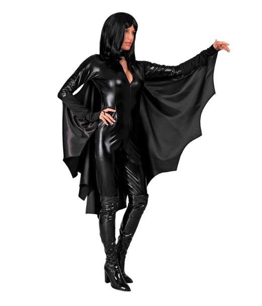 Sort flagermuskappe til teens og voksne