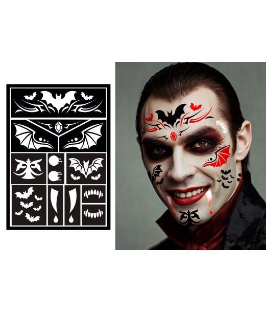 Vampyr makeup skabelon 