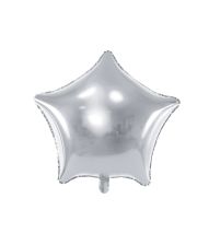 Sølv stjerne folieballon, 48 cm