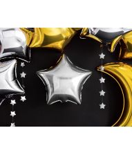 Sølv stjerne folieballon, 48 cm