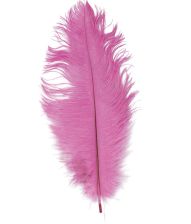 Pink strudsefjer 30 cm, 12 stk