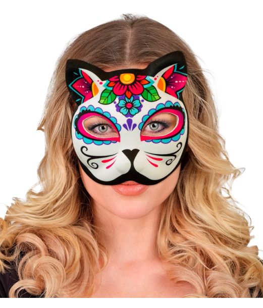 Day of the Dead kat halvmaske
