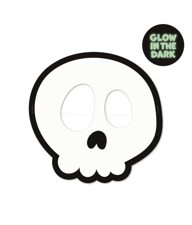 Halloween Boo masker GID, 2 stk