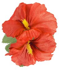 Rød hawaiiblomst med hårklips