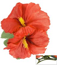 Rød hawaiiblomst med hårklips