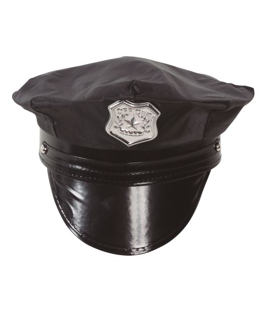 Sort politikasket med emblem til børn.